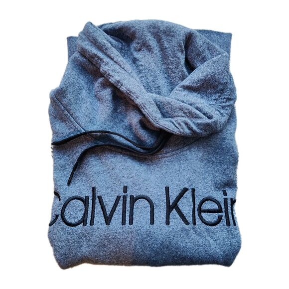 Calvin Klein women's pullover cowl-neck sweatshirt, L, gray, embroidered logo - Picture 7 of 8